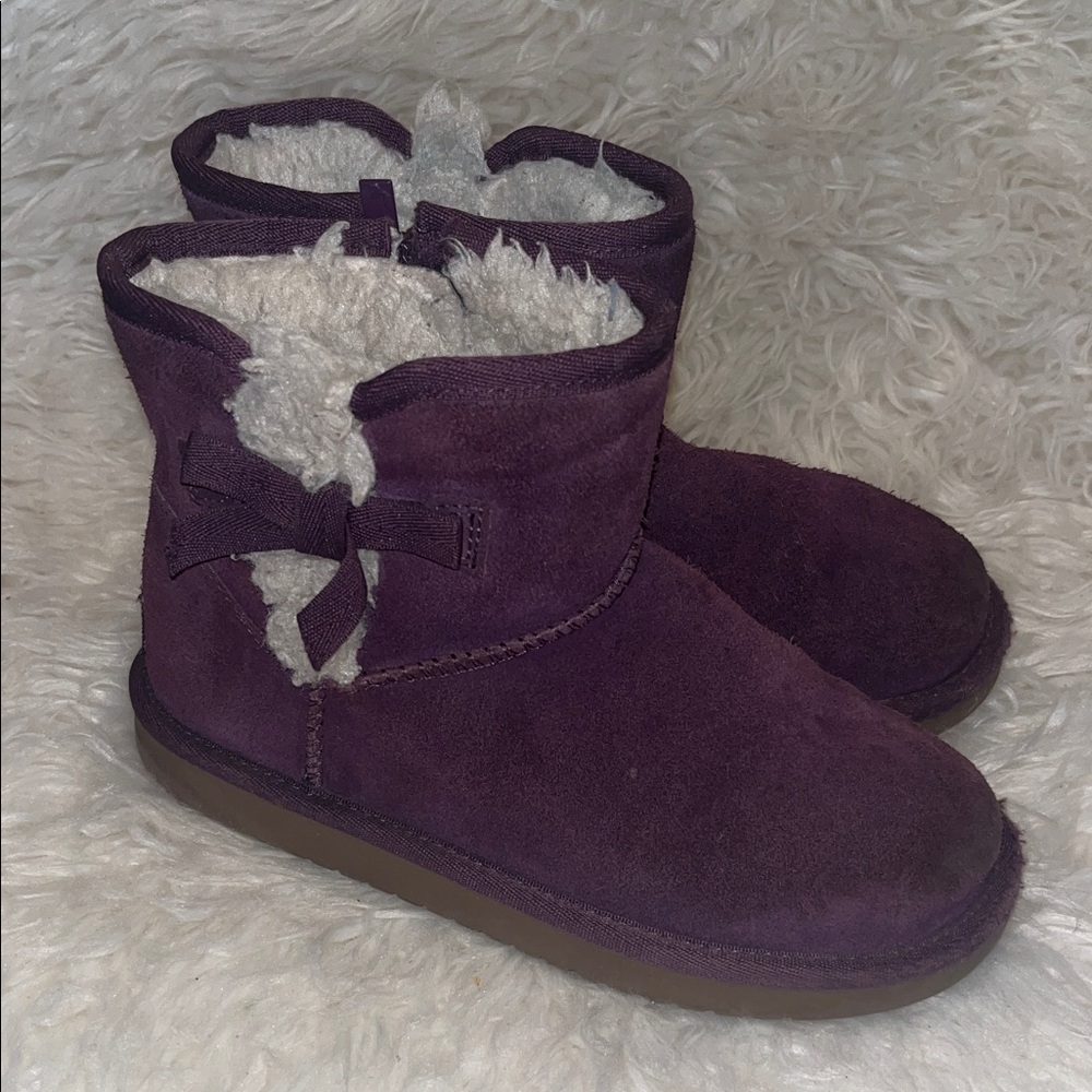KOOLABURRA by UGG Purple Suede Boots with Bow Accent Size 1